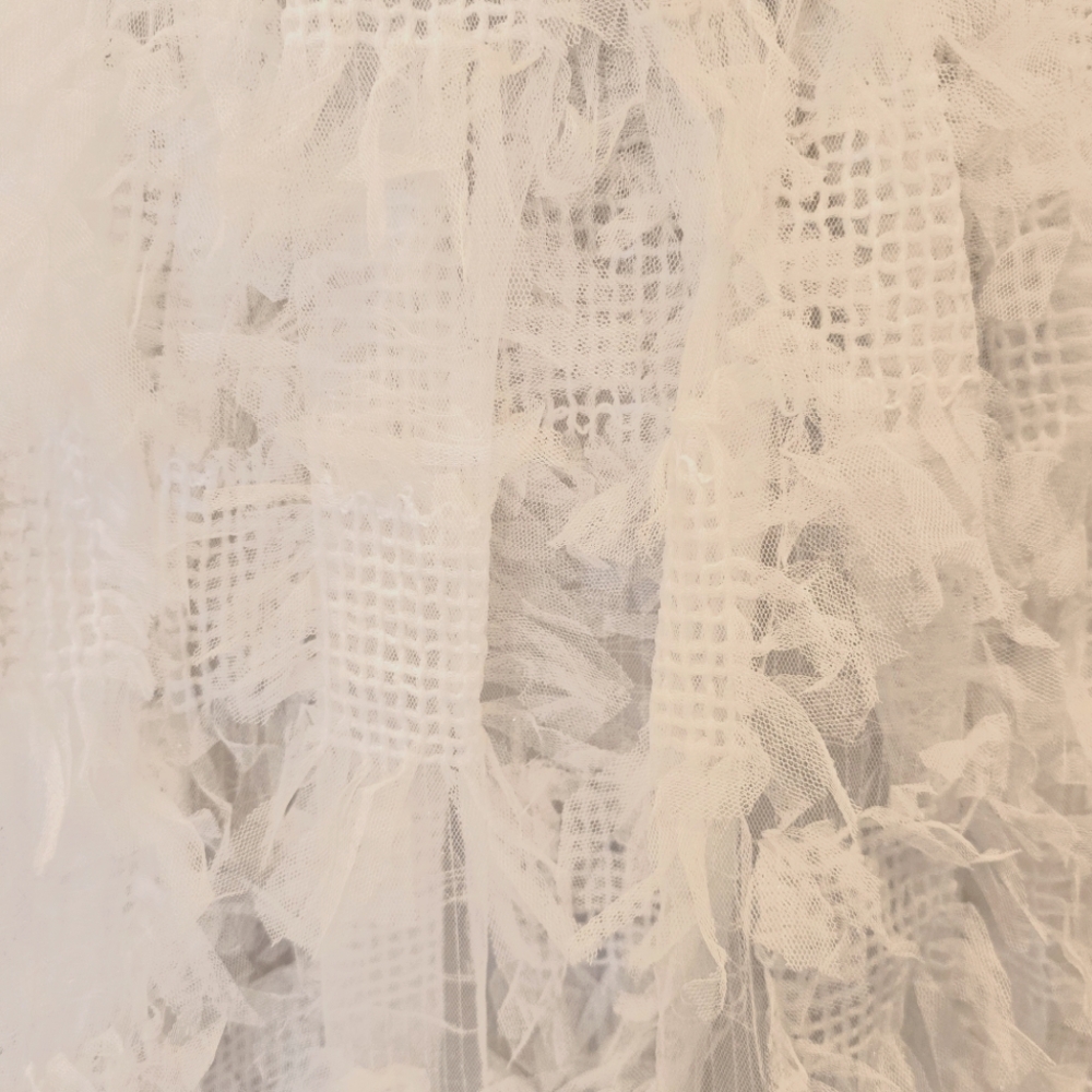 White Ruffled Tulle Two Piece - Picture 4 of 6
